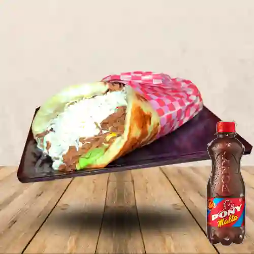 Combo Shawarma de Carne Desmechada + Pony Malta 300 ml