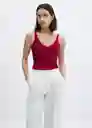 Top Gymnasti Rojo Talla L Mujer Mango