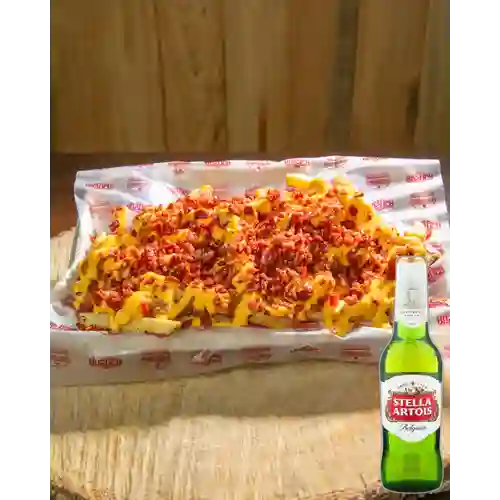 Combo Francesa Cheddar&Tocineta + Stella Artois 350ml