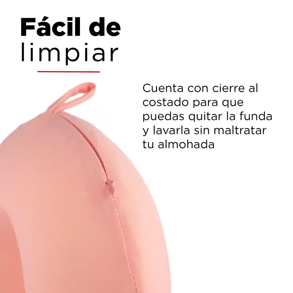 Miniso Almohada Para Viaje Memory Form Mediana Rosa