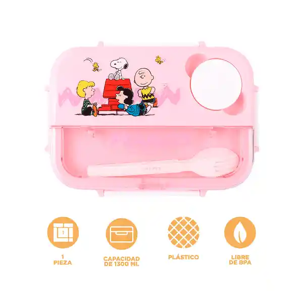 Contenedor de Con División Snoopy Colorful Life 1300 mL Miniso