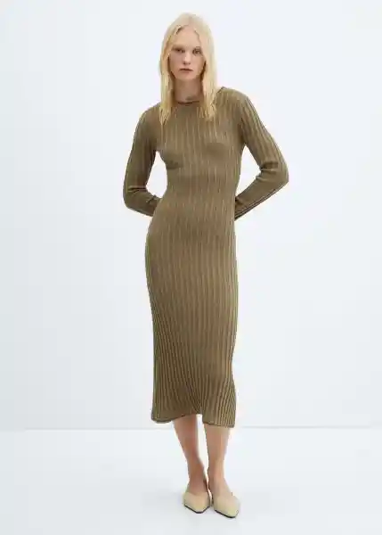 Vestido Africa Khaki Talla 18 Mujer Mango