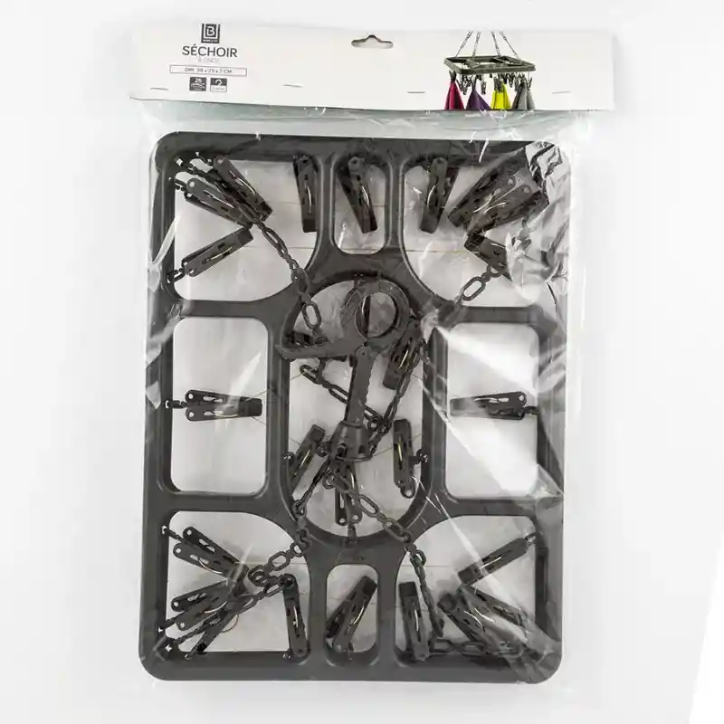 Tendedero Plástico Rectan Gris 117273
