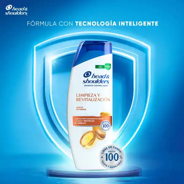 Shampoo Head Shoulders Limpieza y Revitalizacion Aceite de Argan Control Caspa Champu Head and Shoulders 375 ml + 180 ml Pack