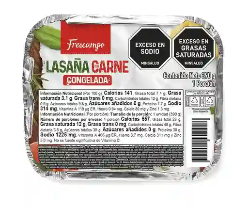 Lasaña Con Carne Congelada Frescampo