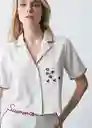 Camisa Camil Mujer Crudo Abedul Claro Talla L 413G355 Naf Naf