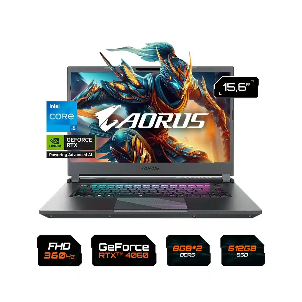 Portatil Gaming Gigabyte Aorus Intel Core I5 12500h Ram- 16 Gb 1 Tb Ssd Aorus 15 9kf