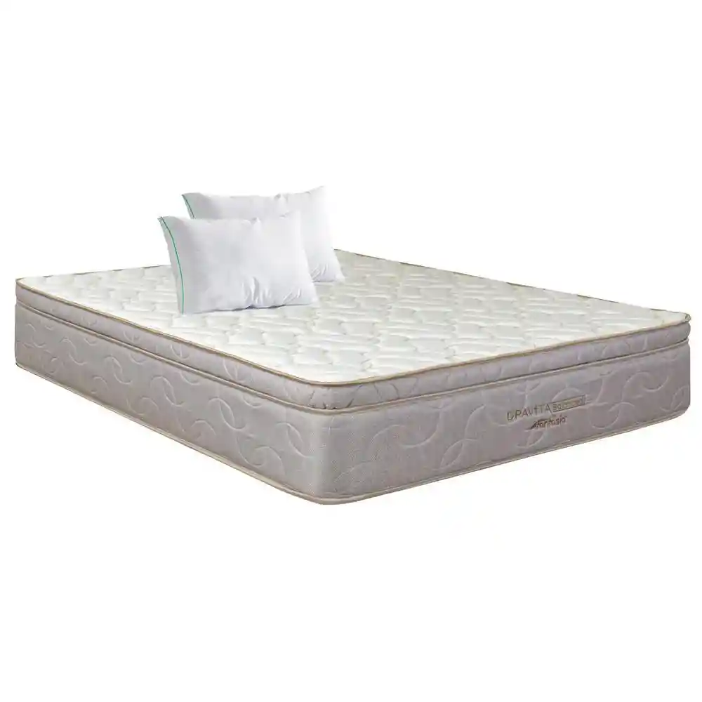 Colchón + Almohadas Fantasia Queen (160 X 190 Cm) Kit Dravita Balanced Resortado Semifirme