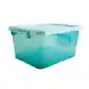 Caja Organizadora Ruedas Transparente Color Salvia