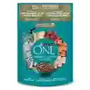 Comida para Gatitos y gatos adultos Purina One sabor a Salmón, atún y pescado blanco x 85gr