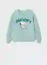 Sudadera Snoopy Verde Talla 10 Niñas Mango