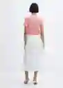 Falda Polo-a Blanco Talla L Mujer Mango