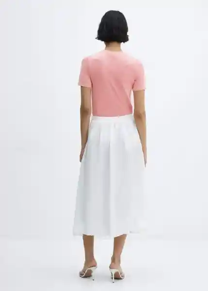 Falda Polo-a Blanco Talla L Mujer Mango