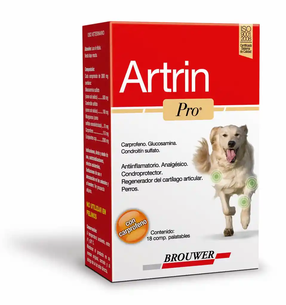 Artrin Pro Antiinflamatorio Para Perros 18 Comprimidos