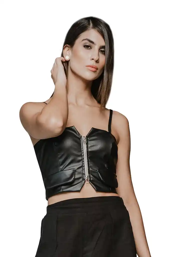 Top Corse Negro Para Mujer Lisa