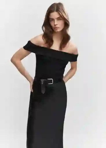 Camiseta Berta-H Negro Talla S Mujer Mango