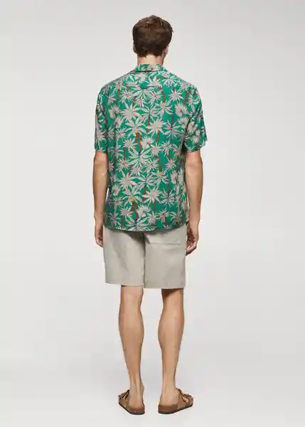 Camisa Palm-H Verde Talla M Hombre Mango