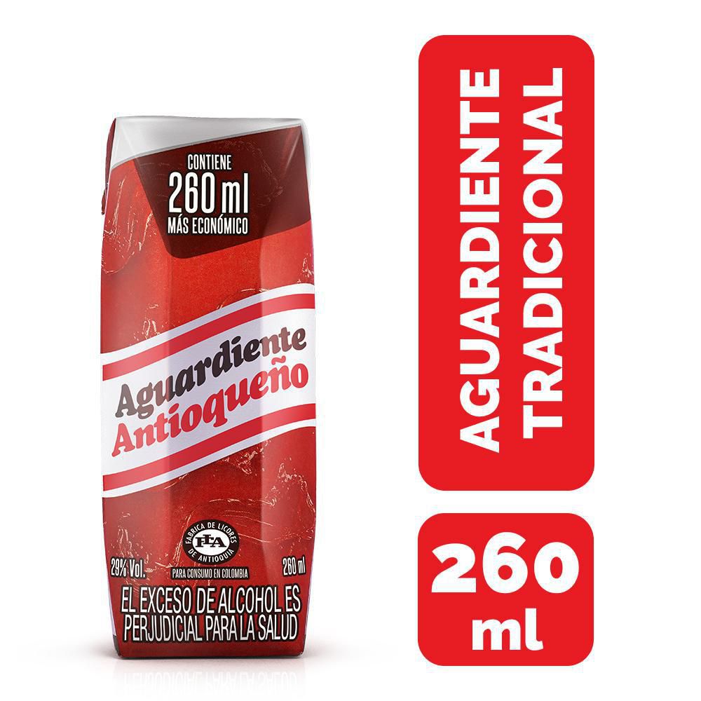 Antioqueño Rojo Aguardiente Tradicional 260 ml