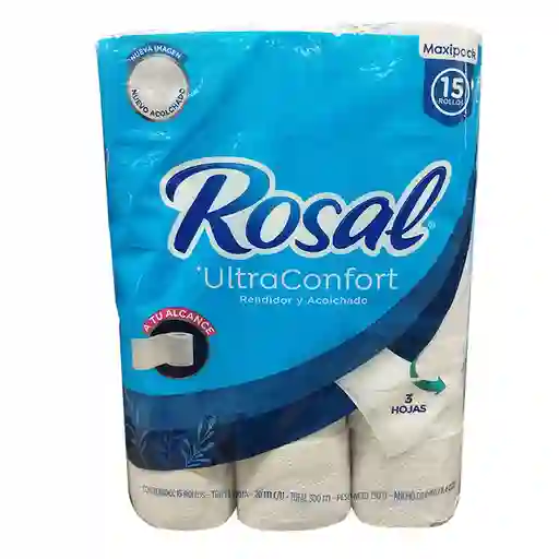 Papel Higienico Rosal Maxipack 15 Rollos X 300 Metros