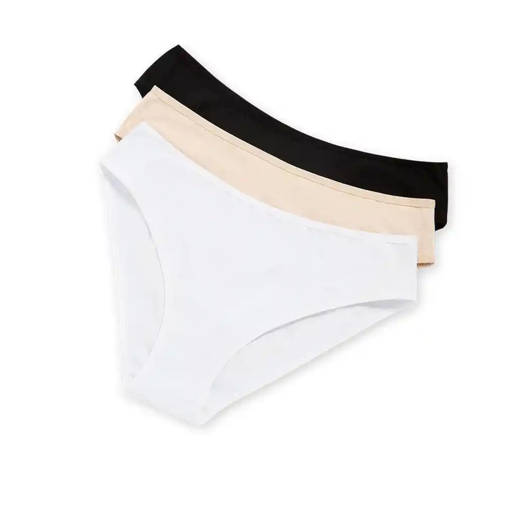 Panty Tanga Tripack Alg/elas. Mujer 21941 Haby Talla Xl