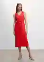 Vestido Sausalit Rojo Talla M Mujer Mango