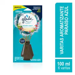 Glade Varitas Ambientador Paraíso Azul™ Frasco con 100 ml y 6 Varitas