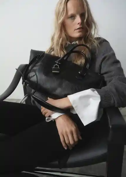 Bolso M Agnes Negro Talla 99 Mujer Mango