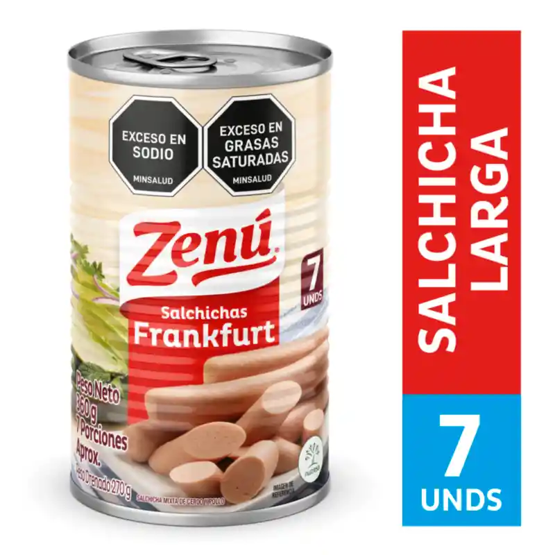 Zenú Salchichas Tipo Frankfurt Enlatadas