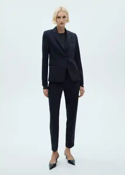 Pantalón Boreal Marino Talla 44 Mujer Mango