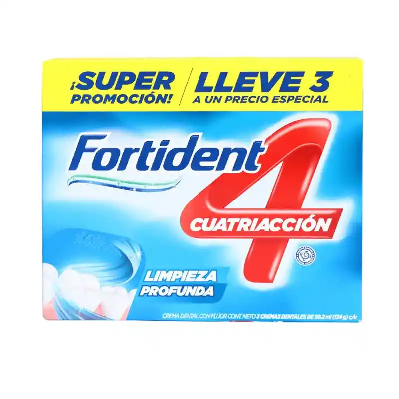 Fortident Crema Dental Limpieza Profunda Cuatriacción