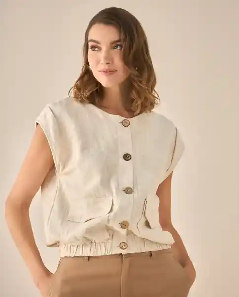 Chaqueta Crudo Beige Claro Talla M 423G005 Esprit