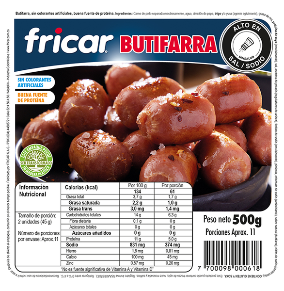 Fricar Butifarra - libra 500 g