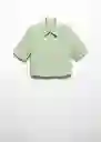 Camisa Mia-W Verde Pastel Talla S Mujer Mango