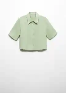 Camisa Mia-W Verde Pastel Talla S Mujer Mango