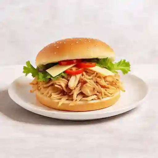 Sandwich de pollo desmechado