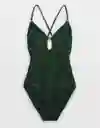 Vestido Aerie de Baño Verde Talla MEDIUM 5430230 American Eagle