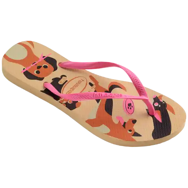 Sandalias Slim Pets Dorado Talla 40 4132567 Havaianas