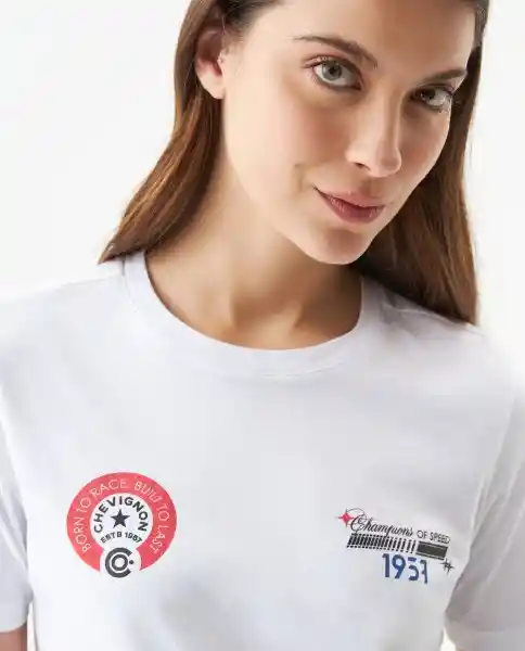 Camiseta Graphic Femenino Blanco 0 Claro Talla M Chevignon