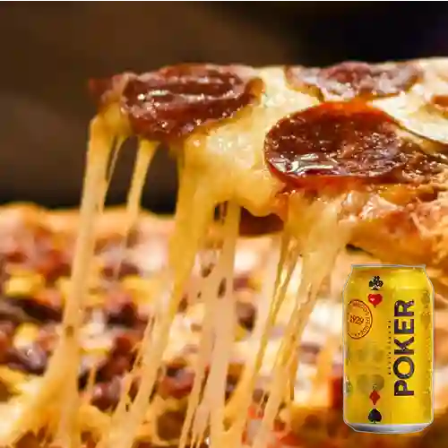 Combo Pepperoni + Cerveza Poker Lta 330ml