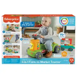 Fisher Price Juguete Tractor de Aprendizaje 4 en 1