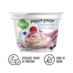 Taeq Yogurt Griego Descremado Sabor a Frutos del Bosque