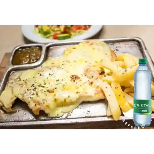 Combo Pechuga Gratinada + Cristal Con Gas 600 ml