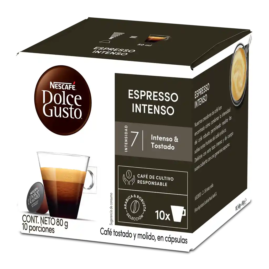 Cápsulas de Café NESCAFÉ DOLCE GUSTO Espresso Intenso x 80g