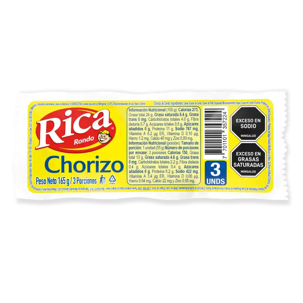 Rica Rondo Chorizo de Cerdo 
