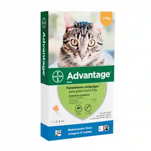 Advantage Antipulgas Para Gato Hasta 4 Kg 1 Pipeta