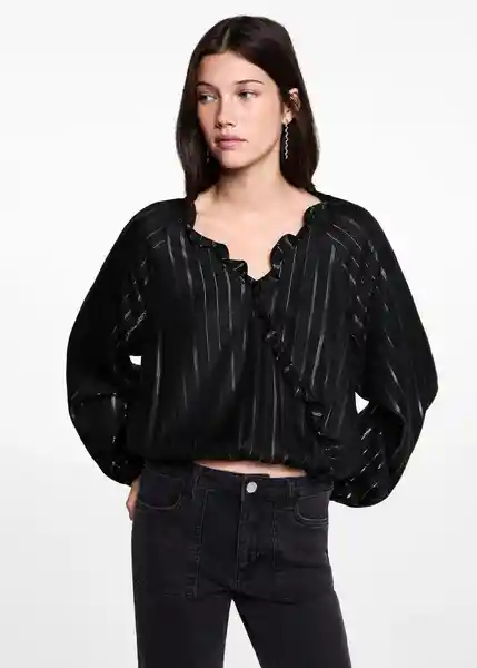 Blusa Lurex Negro Talla 19 Teen Niñas Mango