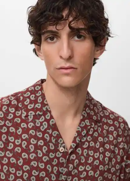Camisa Chill Cereza Talla S Hombre Mango