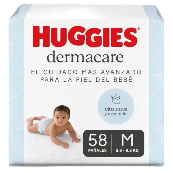 Pañal Huggies Dermacare Etapa 2/M Cuidado Avanzado 58 Und