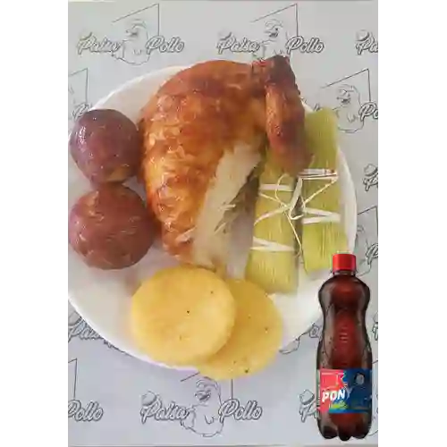Combo pollo 1/4 asado + pony malta 330ml