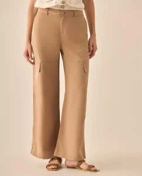 Pantalón Café Barro Medio Talla 8 433G013 Esprit